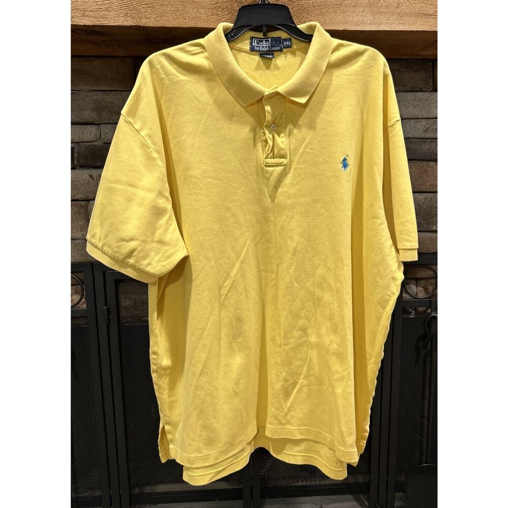 Men’s POLO By Ralph Lauren Yellow Short Sleeve Shirt Size XXL *A7